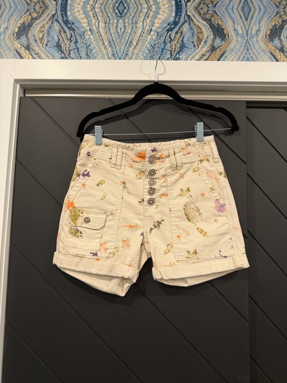 Pilcro Casual Neutral Floral-Print Women’s Shorts 25 NWOT